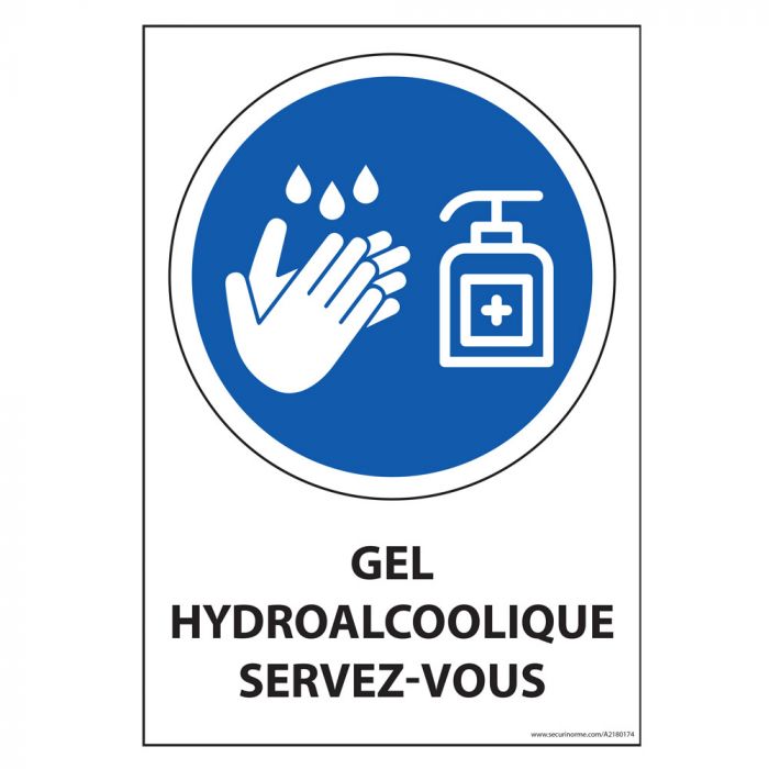 Panneau Gel hydroalcoolique servez-vous - A4 ou A5