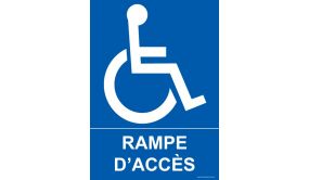 Panneau - Rampe d'accès - avec Picto handicapé 