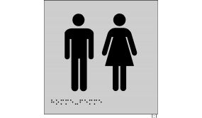 Plaques en relief et braille toilettes Hommes et Femmes 150 x 150 mm