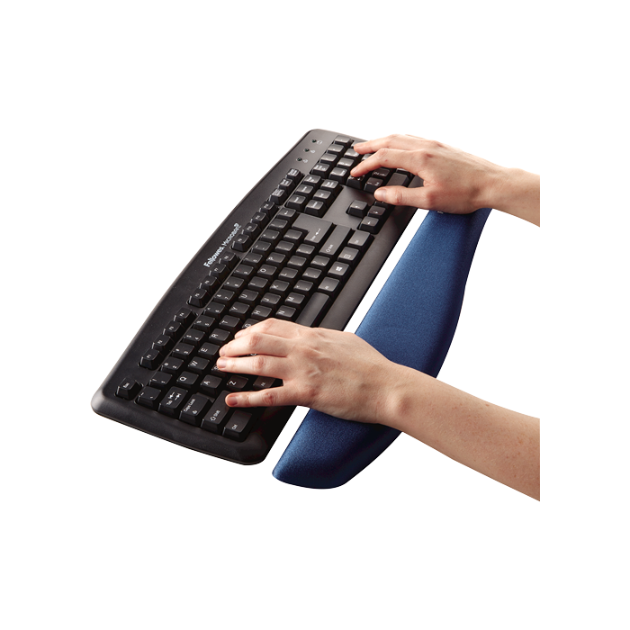 Repose-poignet pour clavier en mousse à mémoire de forme Adesso - Dimension  0,9 x 3,3 - Noir - Base en caoutchouc, fibre, mousse à mémoire de forme -  Anti-dérapant 