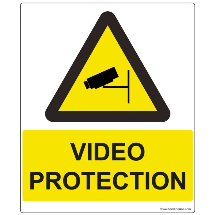 Panneau rectangulaire de sécurité Vidéo protection PVC ou vinyle auto  adhésif