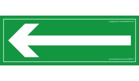 Panneau Flèche Evacuation - fond vert