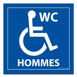 Panneau signalisation - WC Hommes - Handicapé