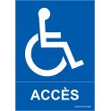 Panneau accès PMR avec picto handicapé 