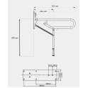Barre d'Appui Relevable avec pied fixe