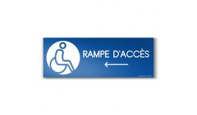 Panneau Design - Rampe d'accès Flèche gauche - Picto PMR