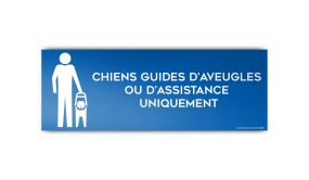 Panneau d'Information : Chiens Guides d'Aveugle ou d'Assistance Uniquement - 300x125mm