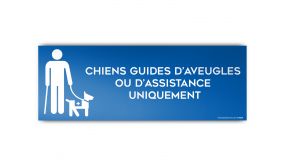 Panneau d'Information : Chiens Guides d'Aveugle ou d'Assistance Uniquement - 210 x 75mm