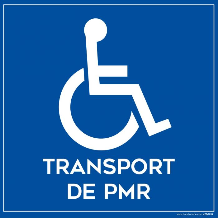 Signalisation adhésive pour véhicule - Transport de PMR - avec picto PMR