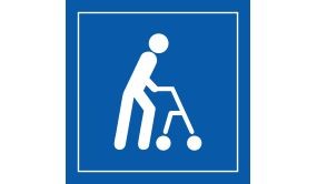 Panneau Accessibilité, capacité de déplacement à pied limitée - ISO 7001 en Gravoply 