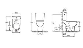 Pack WC surélevé PMR Toilettes blanc Design