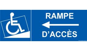 Panneau Rampe Accès handicapé flèche à gauche 