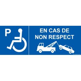 Panneau parking réservé avec pictogramme handicapé 350x125mm - RETIF