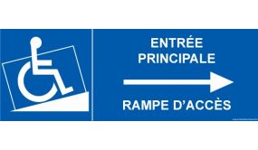 Panneau Entrée principale avec rampe d'accès - vers droite