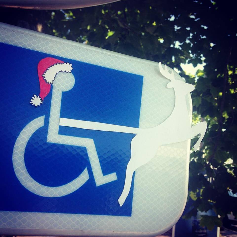 Panneau handicapé père Noël