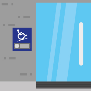 Sonnette handicapé sans fil + panneau PVC horizontal